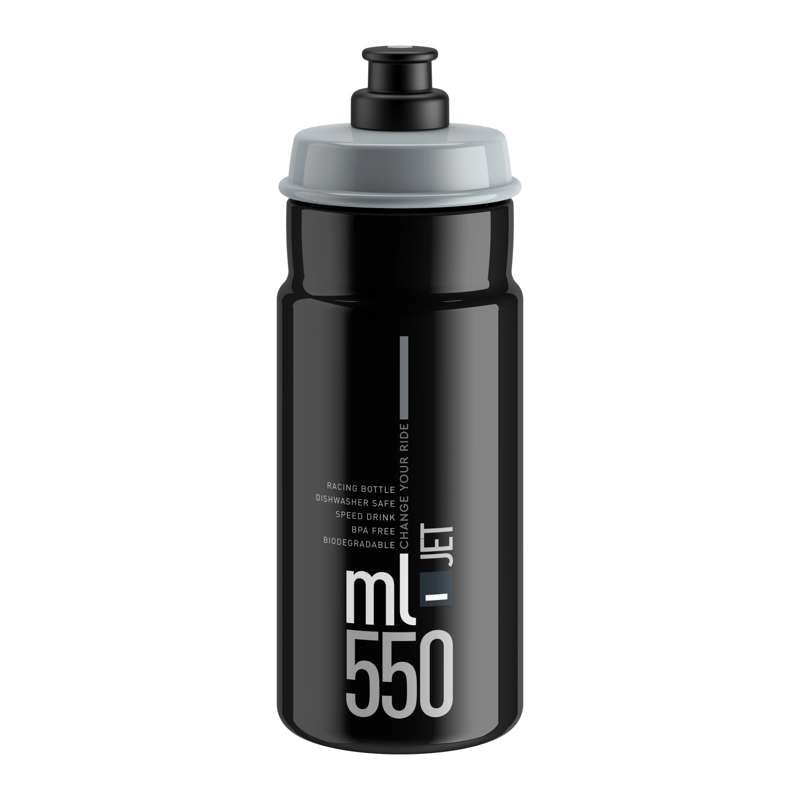 Jet 550ml Bottle (Black, grey logo)