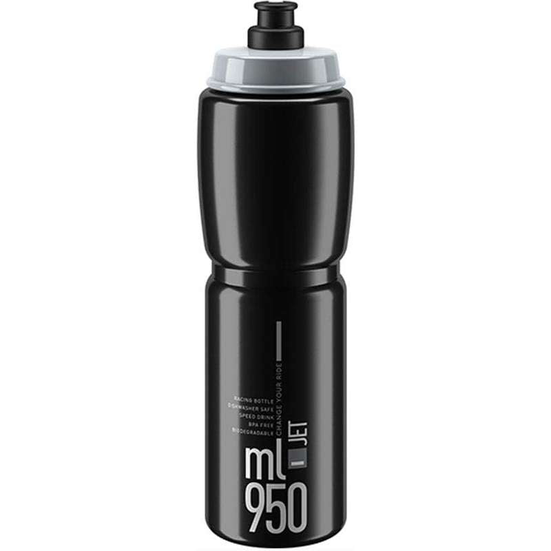Jet 950ml Bottle (Black, grey logo)