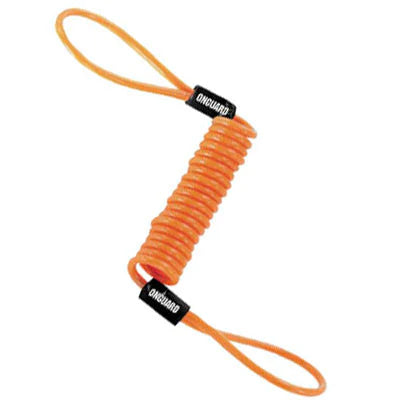 Safety Coiled Disc Lock Reminder Cable, Orange