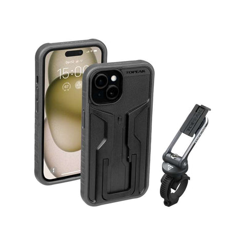 RideCase with RideCase Mount, for iPhone 15, Black/ Gray