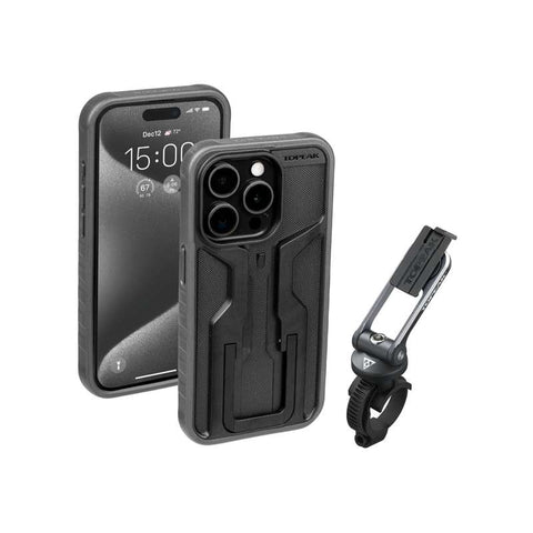 RideCase with RideCase Mount, for iPhone 15 Pro, Black/ Gray